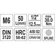 Bit spline M6 cu adaptor 1/2