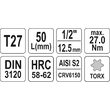 Bit torx t27 cu adaptor 1/2