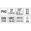 Bit cruce PH2 cu adaptor 37 mm 1/4