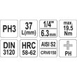 Bit cruce PH3 cu adaptor 37 mm 1/4