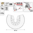 Lamă semirotundă BIM - TIN 100 mm pentru 82220 Yato YT-34711 3