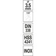 Burghiu metal HSS 3.5 mm, Yato YT-44212 3