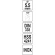 Burghiu metal HSS premiu m 5,5 mm Yato YT-44221 3