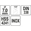 Burghiu metal HSS premiu m 7,0 mm Yato YT-44224 3