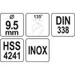 Burghiu metal HSS premiu m 9,5 mm Yato YT-44229 3