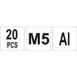 Set 20 piulite nituibile M5 Yato YT-36453 3
