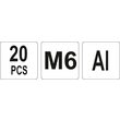 Set 20 piulite nituibile M6 Yato YT-36454 3