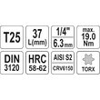 Bit torx t25, cu adaptor 1/4