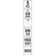 Burghiu metal HSS premium 0.8 mm 5 buc Yato YT-44201 3