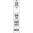 Burghiu metal HSS premiu m 3,0 mm Yato YT-44209 3