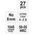 Poansoane litere a-z 27buc 8mm Yato YT-6863 2