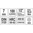 Bit hex 7 mm cu adaptor 1/2