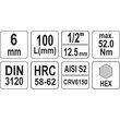 Bit hex 6 mm cu adaptor 1/2