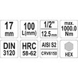 Bit hex 17 mm cu adaptor 1/2