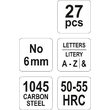 Poansoane litere a-z 27buc 6mm Yato YT-6862 2