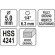 Burghiu pentru lemn cu prindere hex 5mm Yato YT-33862 6