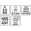 Burghiu pentru lemn cu prindere hex 8mm Yato YT-33865 6
