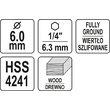 Burghiu pentru lemn cu prindere hex 6mm Yato YT-33863 6