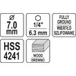 Burghiu pentru lemn cu prindere hex 7mm Yato YT-33864 6