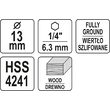 Burghiu pentru lemn cu prindere hex 13mm Yato YT-33868 6