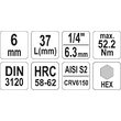 Bit hexagonal 6 mm cu adaptor 37 mm 1/4