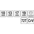 Cheie tubulara dubla cu clichet 10 - 13 - 17 - 19 mm Yato YT-4945 2
