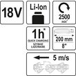 Fierăstrău telescopic 18V, fără acumulator Yato YT-82837 3