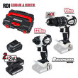 Surubelnita cu impact brushless RDI-CDB04W si HID01W 2x2Ah, Raider Industrial 011504 8