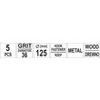 Discuri pânză abrazivă GR36 125 mm 5 buc Yato YT-83430 1