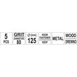 Discuri pânză abrazivă GR 80 125 mm 5 buc Yato YT-83433 1