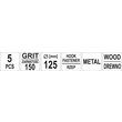 Discuri pânză abrazivă GR150 125 mm 5 buc Yato YT-83436 1
