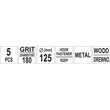 Discuri pânză abrazivă GR180 125 mm 5 buc Yato YT-83437 1