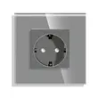 Priza simpla ST cu rama din sticla gri Luxion LXD-1MP010G-GY 1