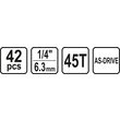 Trusa tubulare 1/4'', 42 buc Sthor 58641 4