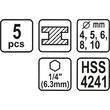 Set burghie cu prindere hexagonală, 4 - 10 Sthor 21650 2