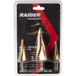 Burghiu conic in trepte Ø4-12,4-20,4-32mm Set, Raider Power Tools 150685 1