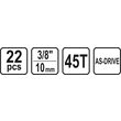 Trusa tubulare 3/8'', 22 buc Sthor 58661 4