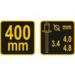 Cleste pentru popnituri aluminiu 3,2 - 4 - 4,8 mm Vorel 70210 4