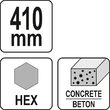 SPIT 410 mm, HEX Yato YT-47380 2