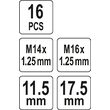 Kit reparat bujii, 16 pcs Yato YT-17580 4