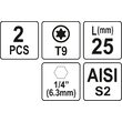 Biți 1/4 25mm torx T9, 2buc Yato YT-77901 2