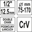 Cheie cu lant pentru filtre ulei, 75-170mm Yato YT-08254 4