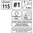 Disc circular raspel depresat 115 x 22.2 mm nr. 1 Yato YT-59171 4