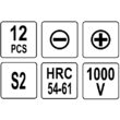 Set surubelnite vde interschimbabile 12 pcs Yato YT-28290 2