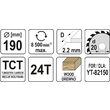 Disc circular pentru lemn 190 x 20 x 2.2 mm Yato YT-60634 2