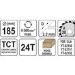 Disc circular pentru lemn 185 x 20 x 2.2 mm Yato YT-60621 2
