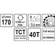 Disc circular pentru lemn 170 x 16 x 2.2 mm Yato YT-60583 2