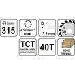 Disc circular pentru lemn 315X40TX30 mm Yato YT-60791 2