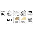 Disc circular pentru lemn 165 x 60t x 16mm Yato YT-60592 2