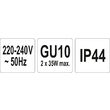 Lampa exterior din aluminiu, gu10, 2 x 35 W max Yato YT-81903 7